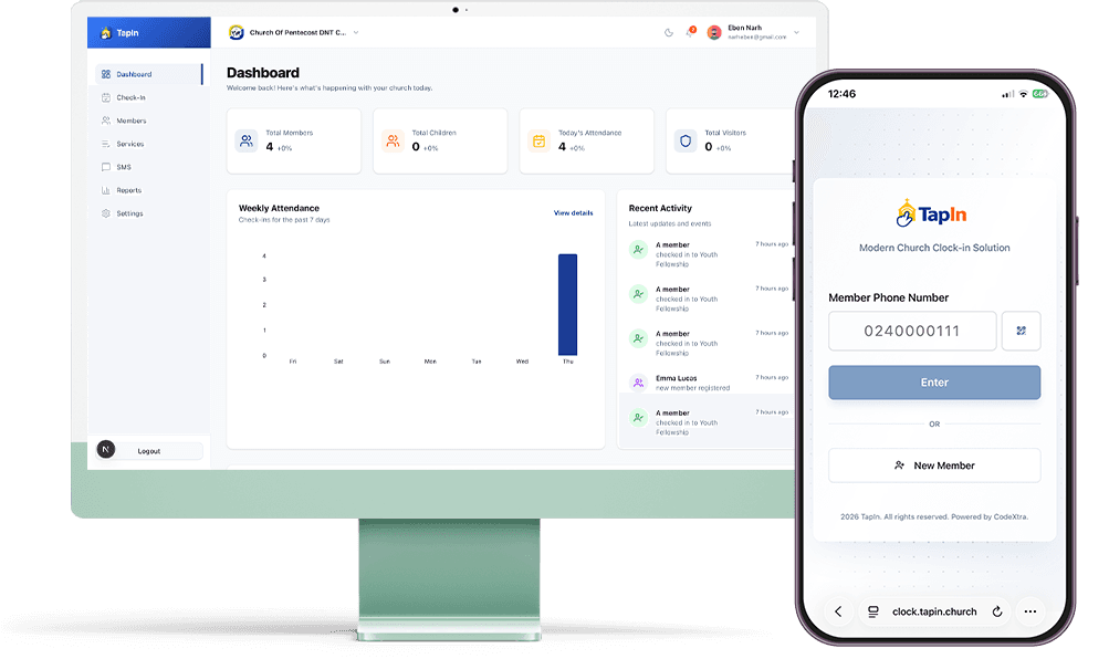 Tapin Church Administration Dashboard